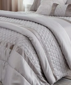 Catherine Lansfield Silver Sequin Cluster Bedspread