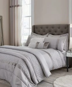 Catherine Lansfield Silver Sequin Cluster Duvet Cover And Pillowcase Set
