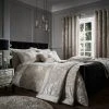 Catherine Lansfield Natural Crushed Velvet Duvet Cover And Pillowcase Set