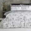 Dunelm Chinoiserie Grey Reversible Duvet Cover And Pillowcase Set