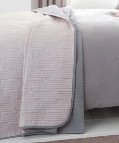 Catherine Lansfield Pink Embroidered Blossom Bedspread