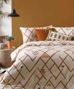 Furn Furn. Riva Inka Brick Duvet Cover And Pillowcase Set