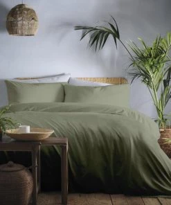 Appletree Cassia Khaki 100% Cotton Duvet Cover And Pillowcase Set