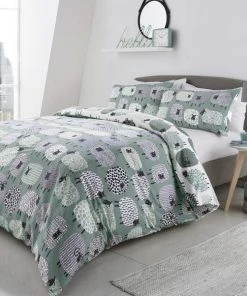 Fusion Dotty Sheep Duck Egg Duvet Cover And Pillowcase Set