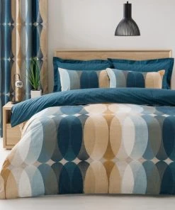 Elements Elijah Blue Reversible Duvet Cover And Pillowcase Set