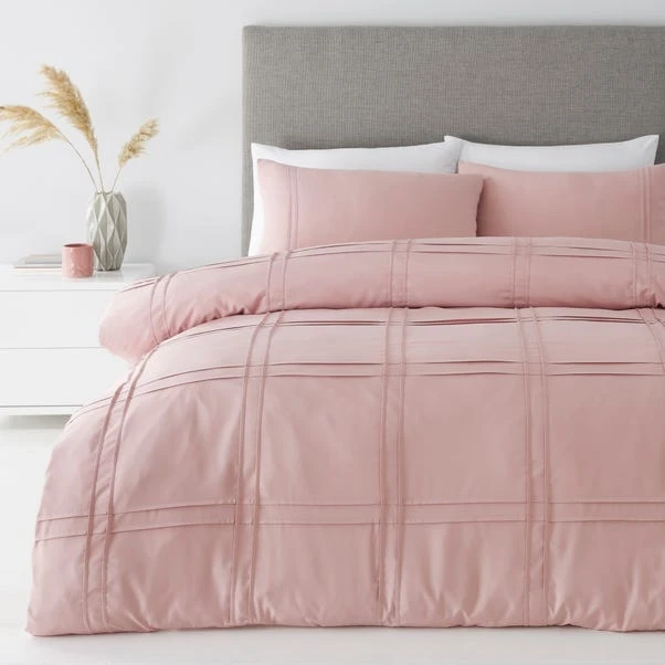 Dunelm Denver Blush Pintuck Duvet Cover And Pillowcase Set 1 Dunelm Denver Blush Pintuck Duvet Cover And Pillowcase Set