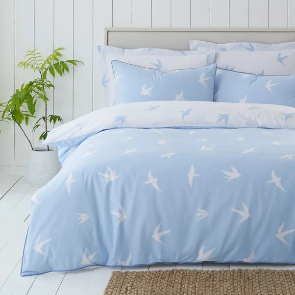 Dunelm Coastal Birds Blue Reversible Duvet Cover And Pillowcase Set 1 Dunelm Coastal Birds Blue Reversible Duvet Cover And Pillowcase Set