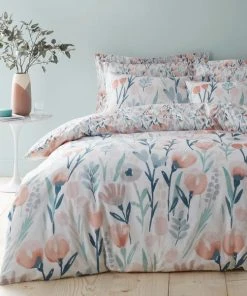 Dunelm Emmie Pink Floral Reversible Duvet Cover And Pillowcase Set