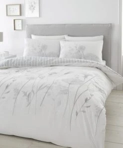 Catherine Lansfield Meadowsweet Floral White Reversible Duvet Cover And Pillowcase Set