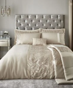 Catherine Lansfield Velvet Sparkle Champagne Duvet Cover And Pillowcase Set