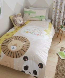 Catherine Lansfield Roarsome Animals Reverisble Duvet Cover And Pillowcase Set