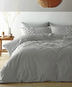 Pineapple Elephant Tufted Grey Diamond 100% Cotton Duvet Cover And Pillowcase Set