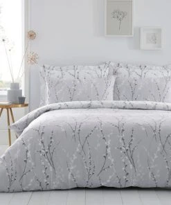 Dunelm Belle Grey Reversible Duvet Cover And Pillowcase Set