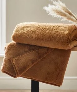 Dunelm Aspen Camel Throw