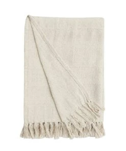 Dunelm Natural Cotton Check Throw -Dunelm-shop 30726076 alt04