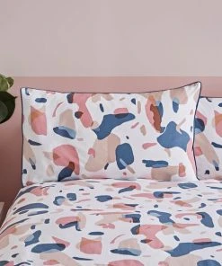Dunelm Terazzo Pink Abstract 100% Cotton Reversible Duvet Cover And Pillowcase Set -Dunelm-shop 30726166 alt02