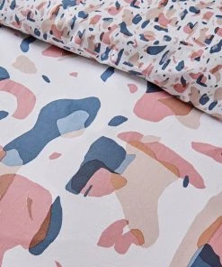 Dunelm Terazzo Pink Abstract 100% Cotton Reversible Duvet Cover And Pillowcase Set -Dunelm-shop 30726166 alt04