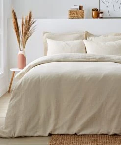 Dunelm Alerday Sandstone 100% Cotton Duvet Cover And Pillowcase Set