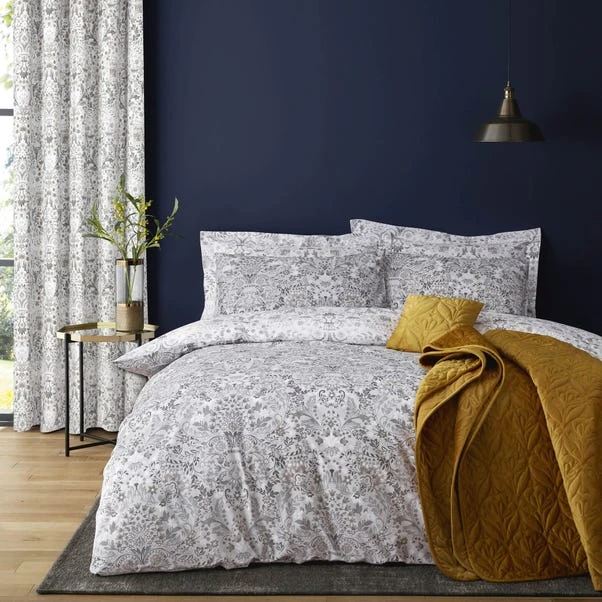 Dunelm Hardwick Floral Grey Reversible Duvet Cover And Pillowcase Set 1 Dunelm Hardwick Floral Grey Reversible Duvet Cover And Pillowcase Set