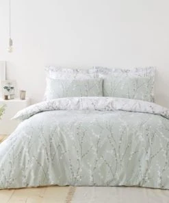 Dunelm Belle Sage Duvet Cover And Pillowcase Set