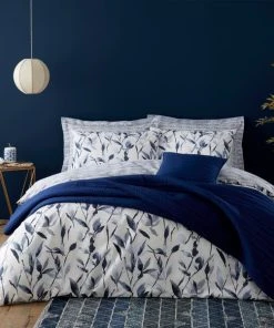 Dunelm Zen Navy Reversible Duvet Cover And Pillowcase Set