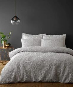 Dunelm Mandalay Silver Duvet Cover And Pillowcase Set