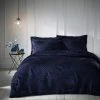 Dunelm Romilly Wave Luxe Pinsonic Navy Duvet Cover And Pillowcase Set