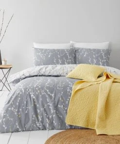 Dunelm Belle Charcoal Duvet Cover And Pillowcase Set