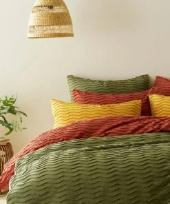 Dunelm Arlo Olive 100% Cotton Duvet Cover And Pillowcase Set -Dunelm-shop 30726900 alt08