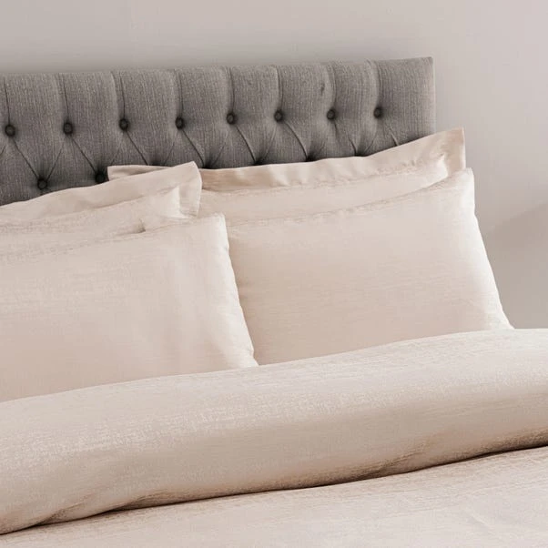 Dunelm Tegan Champagne Textured Duvet Cover And Pillowcase Set 4 Dunelm Tegan Champagne Textured Duvet Cover And Pillowcase Set - Image 4