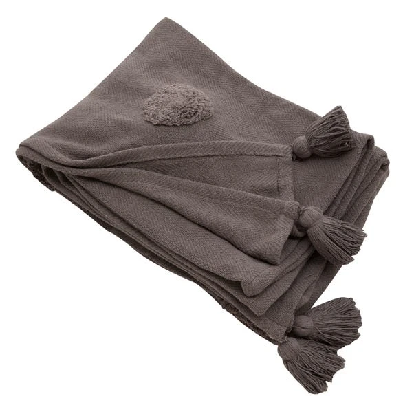 Dunelm Grey Polka Tufted Throw 2 Dunelm Grey Polka Tufted Throw - Image 2