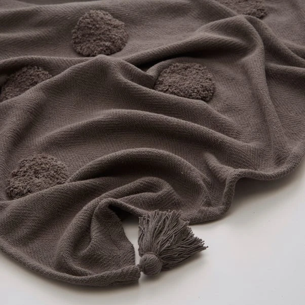 Dunelm Grey Polka Tufted Throw 3 Dunelm Grey Polka Tufted Throw - Image 3