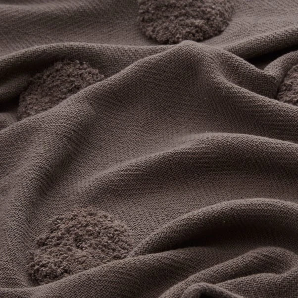 Dunelm Grey Polka Tufted Throw 4 Dunelm Grey Polka Tufted Throw - Image 4