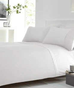 Dunelm Waffle White Duvet Cover And Pillowcase Set