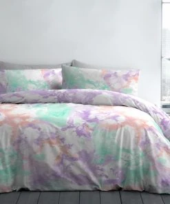 Fusion Tie Dye Multicoloured Reversible Duvet Cover And Pillowcase Set