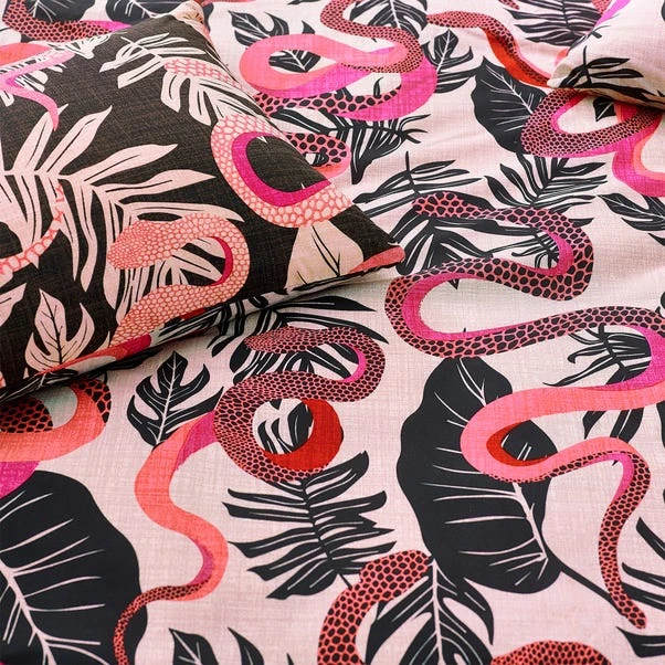 Furn Furn. Serpentine Ruby Pink Duvet Cover And Pillowcase Set 3 Furn Furn. Serpentine Ruby Pink Duvet Cover And Pillowcase Set - Image 3