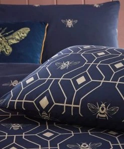 Furn Furn. Bee Deco Navy Duvet Cover And Pillowcase Set 7 Furn Furn. Bee Deco Navy Duvet Cover And Pillowcase Set -Dunelm-shop 30746755 alt03