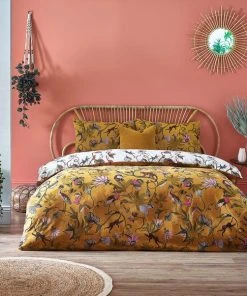 Dunelm-shop 32 Furn Furn. Wildings Ochre Duvet Cover And Pillowcase Set