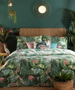 Furn Furn. Amazonia Jade Floral Reversible Duvet Cover And Pillowcase Set