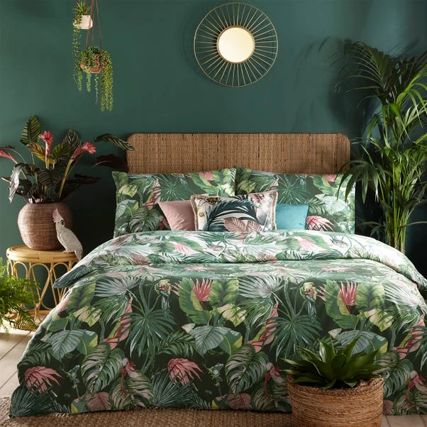 Furn Furn. Amazonia Jade Floral Reversible Duvet Cover And Pillowcase Set 1 Furn Furn. Amazonia Jade Floral Reversible Duvet Cover And Pillowcase Set