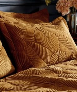 Paoletti Palmeria Gold Embroidered Reversible Duvet Cover And Pillowcase Set -Dunelm-shop 30747015 alt02