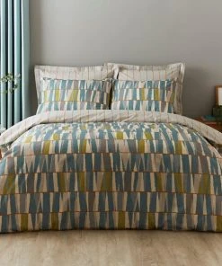 Elements Kolla Blue Duvet Cover And Pillowcase Set