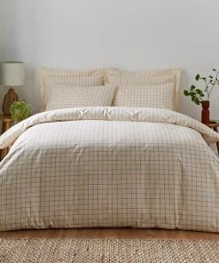 Elements Randig Natural Duvet Cover And Pillowcase Set
