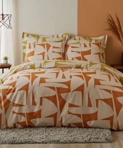 Elements Klipp Orange Duvet Cover And Pillowcase Set