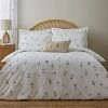 Dunelm Pressed Floral White Duvet Cover And Pillowcase Set