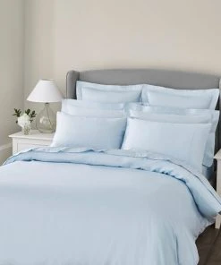 Dorma 300 Thread Count 100% Cotton Sateen Plain Blue Duvet Cover