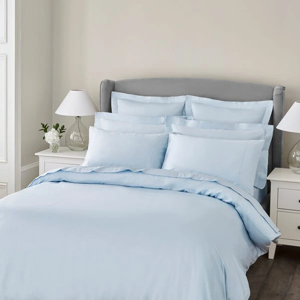 Dorma 300 Thread Count 100% Cotton Sateen Plain Blue Duvet Cover 1 Dorma 300 Thread Count 100% Cotton Sateen Plain Blue Duvet Cover