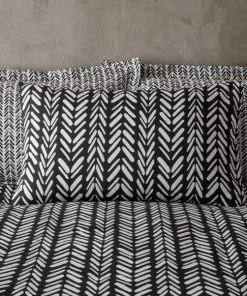 Dunelm Anthony Repeat Black 100% Cotton Duvet Cover And Pillowcase Set -Dunelm-shop 30749454 alt02