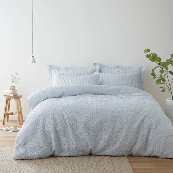 Dunelm Edison Textured Pale Blue Duvet Cover And Pillowcase Set 1 Dunelm Edison Textured Pale Blue Duvet Cover And Pillowcase Set