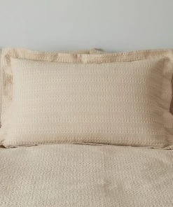 Dunelm Amberley Waffle Natural 100% Cotton Oxford Pillowcase